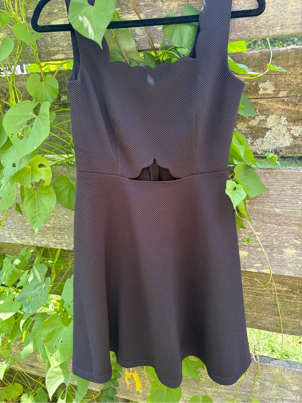 Alya. Women’s Black Scallop Neck Fit-&-Flare Dress Size XS